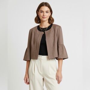 NWT Brown Flare sleeve crop jacket